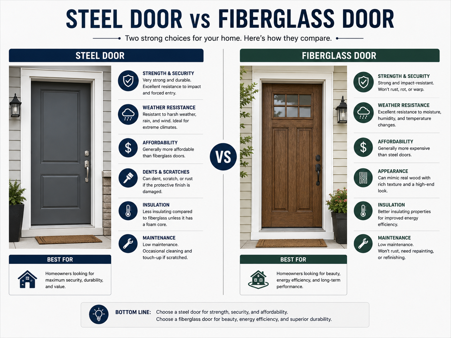 Steel vs Fiberglass Door