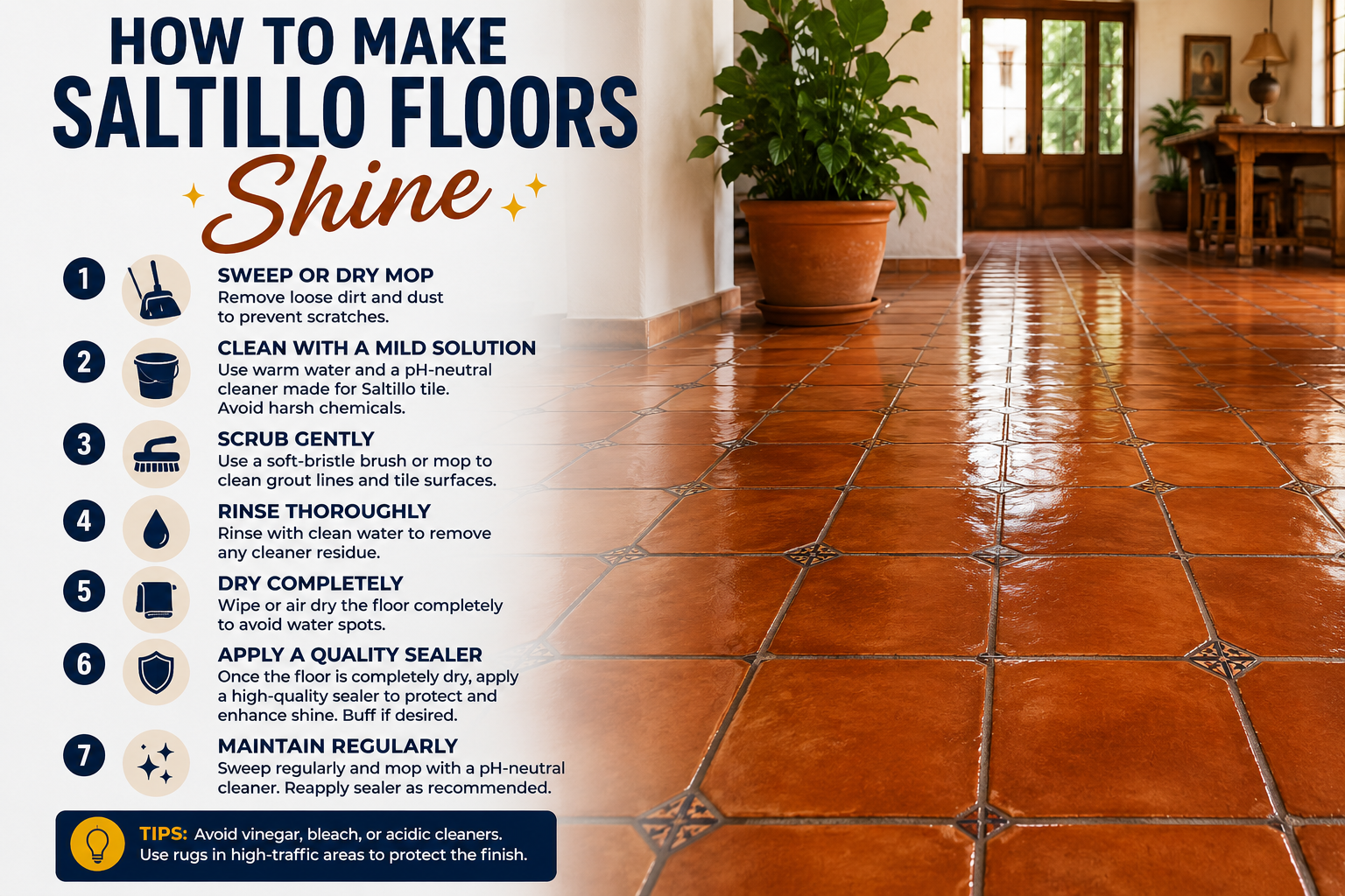 How to Make Saltillo Floors Shine Again  Expert Tips & Professional Solution
