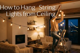 How to Hang String Lights from Ceiling